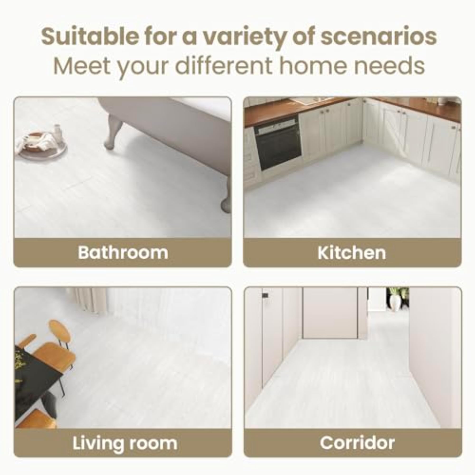 Self-Adhesive Vinyl Flooring for Kitchen & Bathroom